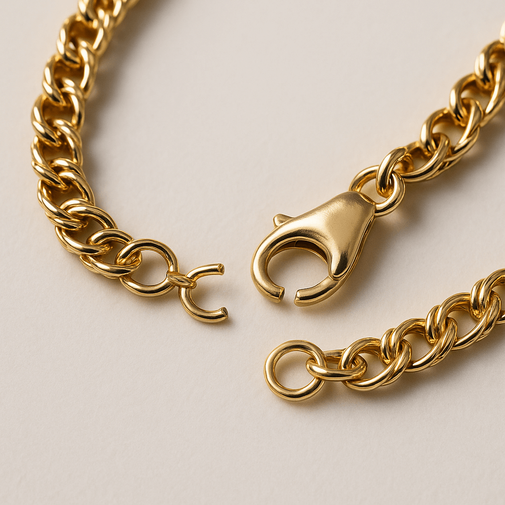 Gold jewelry clasp repair service in Frederick, MD at Ideal Jewelers